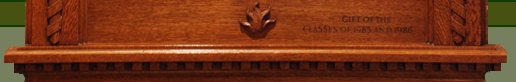 wood carved dedication plaque in white oak