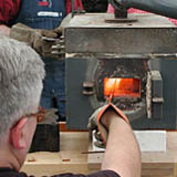 putting steel in forge to make wood carving tools wood carving tool forging