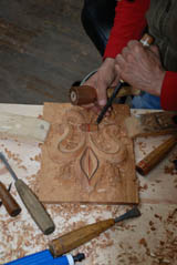 david calvo demonstrating wood carving David Calvo showing wood carving technique